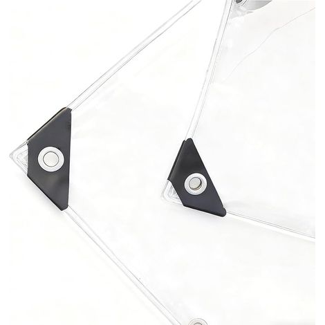 Transparent PVC tarpaulin, 3 x 5 m, thick with eyelets, vinyl tarpaulin, solid, waterproof plastic for outdoors, balconies, pergolas, greenhouses, terraces (1/5)