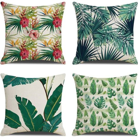 CCYKXAA Lot de 4 housses de coussin décoratives pour canapé, chambre à coucher, lit, chaise, bureau, jardin, 45 x 45 cm (1/4)