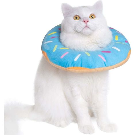 [NIEMALS VERWENDET] Verstellbares Katzen-Genesungshalsband, süßes Katzen-Donut-Halsband, weiche Kegelhalsbänder für Katzen, schützende Kegelheilung nach Operationen