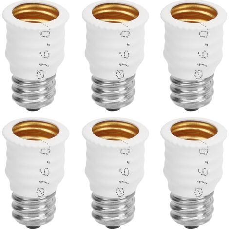 Adattatore convertitore da E12 a E14 a 6 pezzi per lampadine, ideale per garage, camere da letto, soggiorni, cucine, corridoi, colore bianco -Crezuo