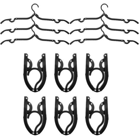 Lot de 12 cintres de Voyage, Portables, Pliables, en Plastique, Peu encombrants, antidérapants, Accessoires de Voyage multifonctionnels pour la Maison, l'hôtel, Les Voyages, Le Camping (1/5)