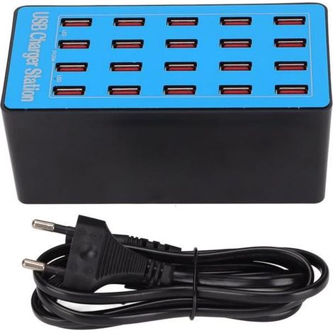 Station de recharge multiple Anwintk‑A5+ Chargeur Rapide USB 5V 20A 100W 20 Ports Hub USB Station de Charge avec 7544795961458