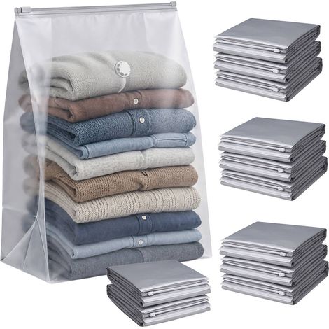 Large Gray Vacuum Storage Bags, 100x80 cm, Pack of 12 (1/5)