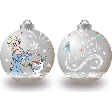 Lot de 6 boules de Noël argentées 8cm - La Reine des Neiges II (1/3)