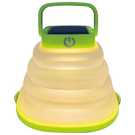 Lampe de camping pliable portable à énergie solaireétanche USBLampe de camping rechargeable suspendue, lumière jaune (1/4)