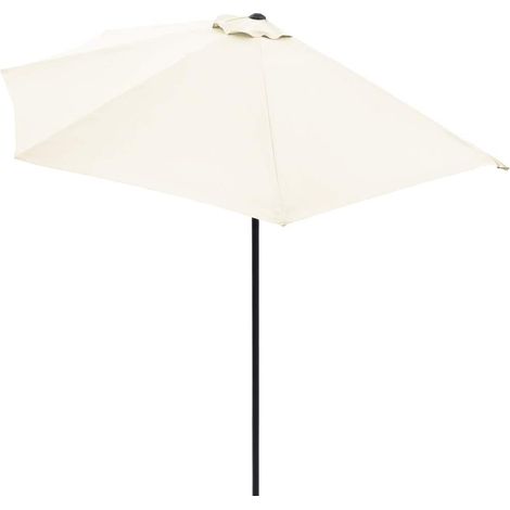 Ombrellone a mezzaluna 3 mt da muro esterno giardino con palo centrale in alluminio Half Moon - Beige