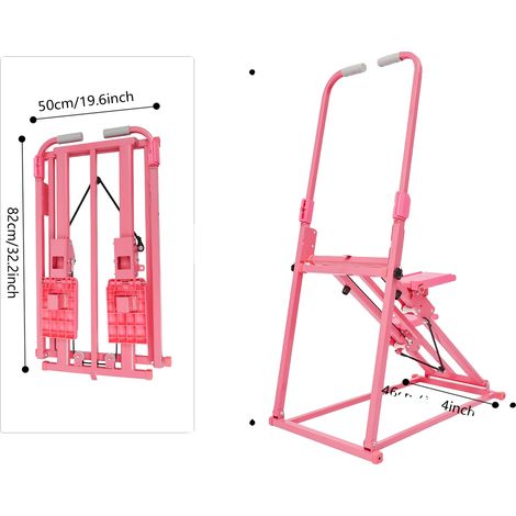 Escalier à marche, Pente réglable, Design compact, Rose (1/2)