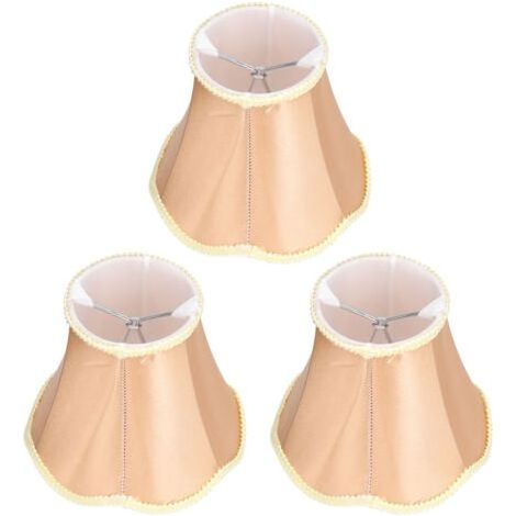 Set di 3 paralumi moderni in tessuto, attacco E14 per lampada da parete, paralume a candela per lampadario e lampada da tavolo. (1/4)