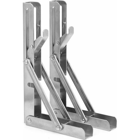 étagère murale en acier inoxydable avec cadre de table pliant (acier inoxydable 304 12 pouces) 2 pcs, BLOW (1/5)