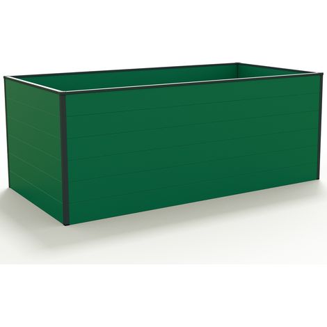 GFP Huerto urbano Jardinera Aluminio Christina - 195 x 99 x 77 cm Estructura estable y resistente a la intemperie con perfiles de cámara hueca de aluminio - verde - Hecho en Austria