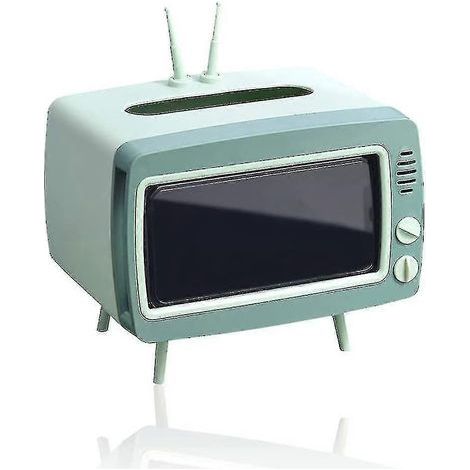 Boîte à mouchoirs amusante et mignonne pour téléviseur, boîte à mouchoirs carrée multifonctionnelle servant également de support pour téléphone portable, compatible avec tous les smartphones. (1/5)