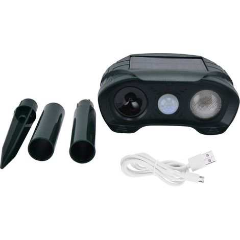 Répulsif Ultrason Solaire pour Chiens, Chats et Rongeurs - Garage, Jardin, Terrasse - 5V (1/5)
