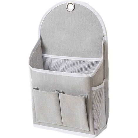 sac de rangement suspendu en tissu-gris-Sac de rangement mural pour fournitures de bureau (1/5)
