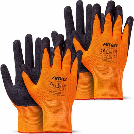 Guantes protectores de poliéster recubiertos con espuma de látex, talla 8, 2132X, 4 unidades. amio-04639 (1/5)