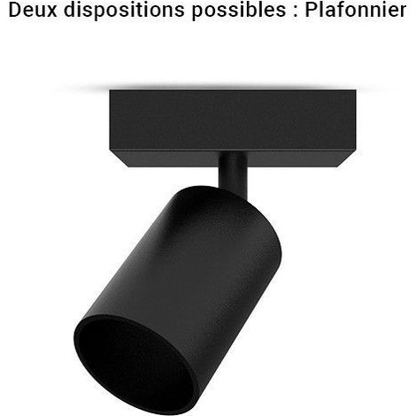 Applique orientable noir GU10 x1 Miidex Lighting® (1/5)
