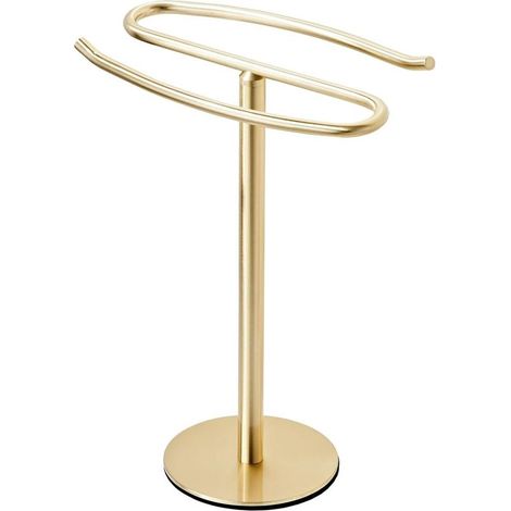 Freestanding towel rack in SUS304 stainless steel, gold finish, for bathroom and kitchen (1/5)