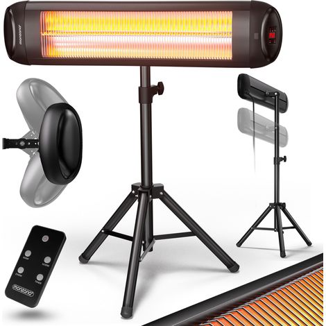 Chauffage radiant infrarouge 2500W avec trépied télécommande Chauffage extérieur 3 puissances Noir (1/5)