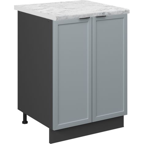 Küchenunterschrank Fame-Line, Hellblau-grau, 60 cm , AP Marmor, Vicco