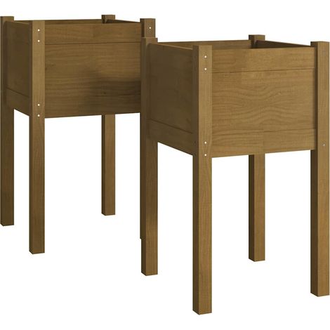 Maison Exclusive - Pflanzkübel 2 Stk. Honigbraun 40x40x70 cm Mass (1/5)