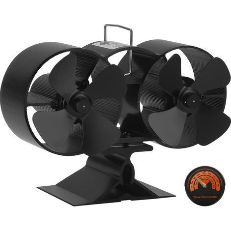 Randaco Ventilador de estufa accionado por calor 8 aspas negro ventilador para hogar silencioso accionado por calor, para estufa de leña, chimenea de Gas (1/5)
