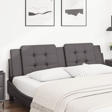 vidaXL Coussin de tête de lit Zadar gris 180 cm similicuir (1/5)