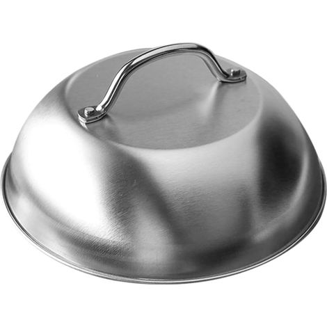 Couvercle rond en inox de 23 cm (9 pouces) avec poignée thermorésistant pour barbecue et cuisine domestique