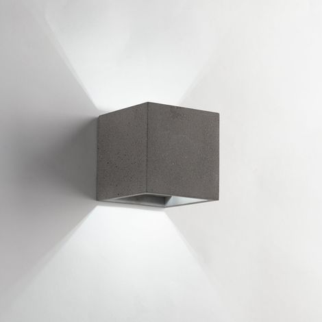 "Applique RUBIK in gesso grigio effetto cemento 11.5 cm." (1/2)