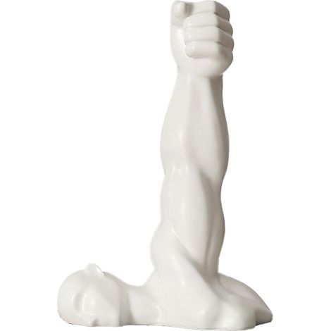 Jarrón decorativo de cerámica mineral blanca, adorno floral minimalista y creativo para taller de manualidades, estuche de mármol. (1/5)
