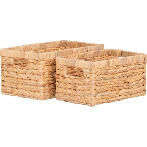 Set di 2 cesti Passo rettangolari in giacinto d'acqua naturale - misure assortite (1/3)