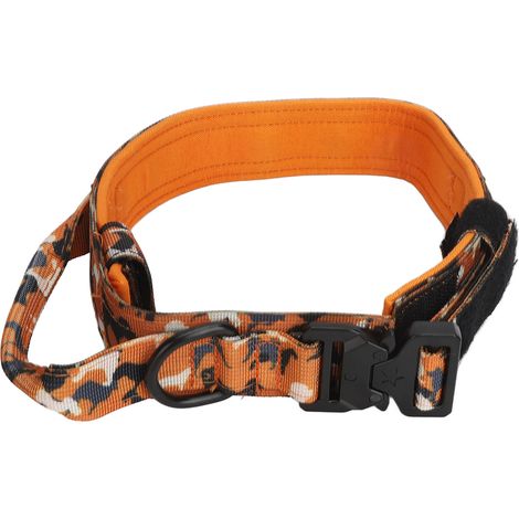 Collier Pour Chien - Boucle Métal Réglable - Anneau En D - Dressage Et Extérieur - Taille L Orange (1/5)