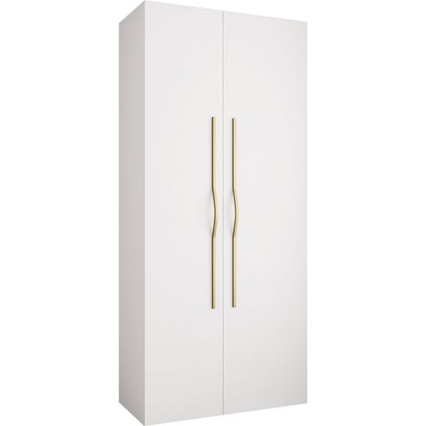 Armario Hartford 562, Blanco, 246x110x42cm, Puertas de armario: Con bisagras, Número de estantes: 6