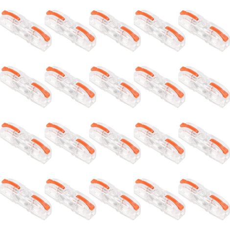 Lot de 20 bornes de connexion rapide - Connecteurs électriques à poussée pour raccordement rapide et sécurisé (1/5)