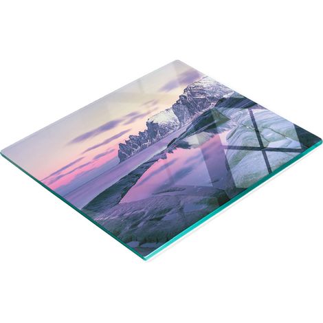 Tabla de cocina de vidrio templado con gr谩ficos decorativos Fjord Winter 60x52 cm (1/5)