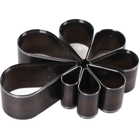 Lot de 8 emporte-pièces en acier allié goutte d'eau pour découpe cuir, moules de perforation manuelle, outils de bricolage DIY (1/5)
