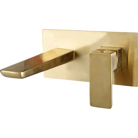 Orbit Muro Single Lever Bath Shower Mixer Tap Wall Mounted - Brushed Brass (1/2)