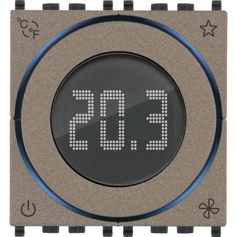 Termostato con rotella domotico 2 moduli IoT Metal Vimar 02974.M