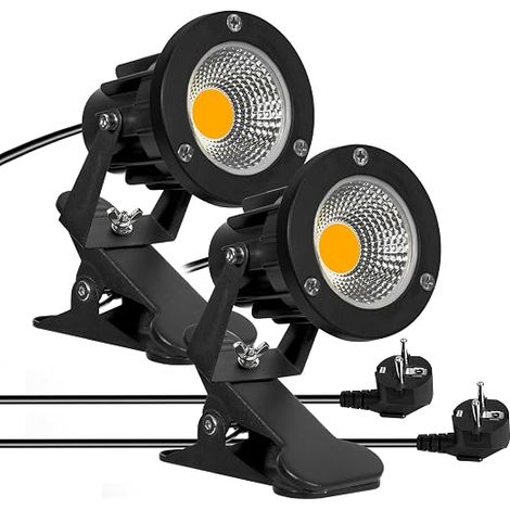 COB LED Spot Light with Clip, 7W Waterproof, 3 m Cable, Indoor and Outdoor Lighting (Warm Light) (1/5)