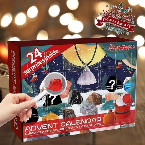 Calendrier de l'Avent surprise de 24 jours en pierre naturelle, coffret cadeau de Noël (1/5)