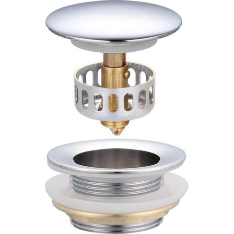 Bonde Lavabo Universel, Bouchon de Lavabo Pop-Up avec Joints pour Baignoire, Cuisine, lavabo (1/4)