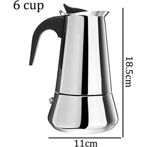 Moka Pot - Cafetière À Café Sur Plaque De Cuisinière En Acier Inoxydable - Pour Maison Et Bureau - 300 Ml (1/3)