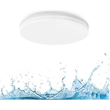 18W Plafonnier LED Rond, Lampe de plafond Imperméable IP65, pour salle de bain, cuisine, chambre, 1800 Lm, Ultra mince (1/5)