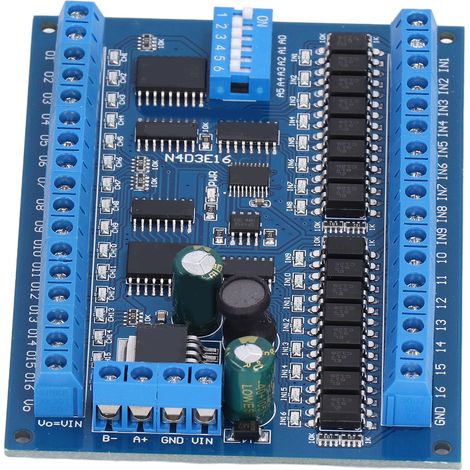 Carte d'extension 16 entrées/16 sorties, commutateur de télécommande RS485, module d'E/S PLC, alimentation CC 6,5-30 V (fournie uniquement avec la carte). (1/5)