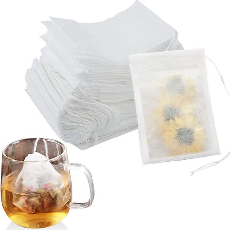 Filtres à thé en vrac, 7 x 9 cm, sachets de thé en vrac et aromatisés, sachets jetables avec cordon de serrage, filtres à thé, épices, vanille, lavande, café, 600 pièces