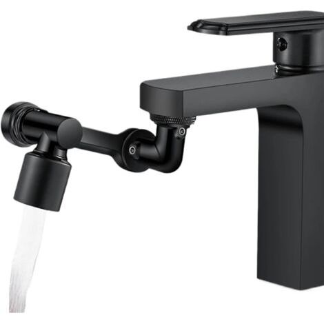 Erweiterter Wasserhahn 1080 Schwenkbarer Spritzfilter Schwenkbarer Hahnsprühkopf - Dual-Modus [Schwarz] (1/3)