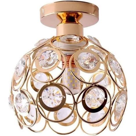 U-DO 26cm Plafonnier en Cristal Lampe de Plafond Lustre Moderne E27 pour salon chambre à coucher (1/4)