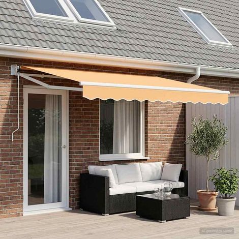 vidaXL Auvent rétractable Sable 4 x 2 m Polyester et métal