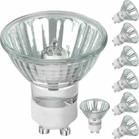 Ampoule halogène GU10 8 pièces, ampoule GU10 à intensité variable 50W 230V 500lm blanc chaud 2700K, pour éclairage d'armoire et d'affichage (1/4)