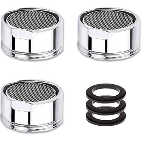 Aeratore per rubinetto M24, set di 3 aeratori per rubinetto a risparmio idrico con filtro in acciaio inox, filtro aeratore per rubinetto (filettatura maschio da 24 mm) (1/4)
