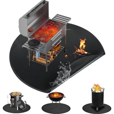 Tapis Barbecue Sol Exterieur,Tapis Ignifuge-La Forme Ronde Mesure 120 CM de Long-Tapis Barbecue Il s’agit d’Un Silicone Ignifuge Double Face,Tapis Barbecue Sol Résistant au Feu et Aux Taches D’Huile (1/5)