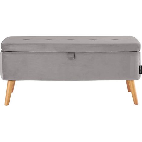 Banc rangement velours gris Unique Gris (1/5)